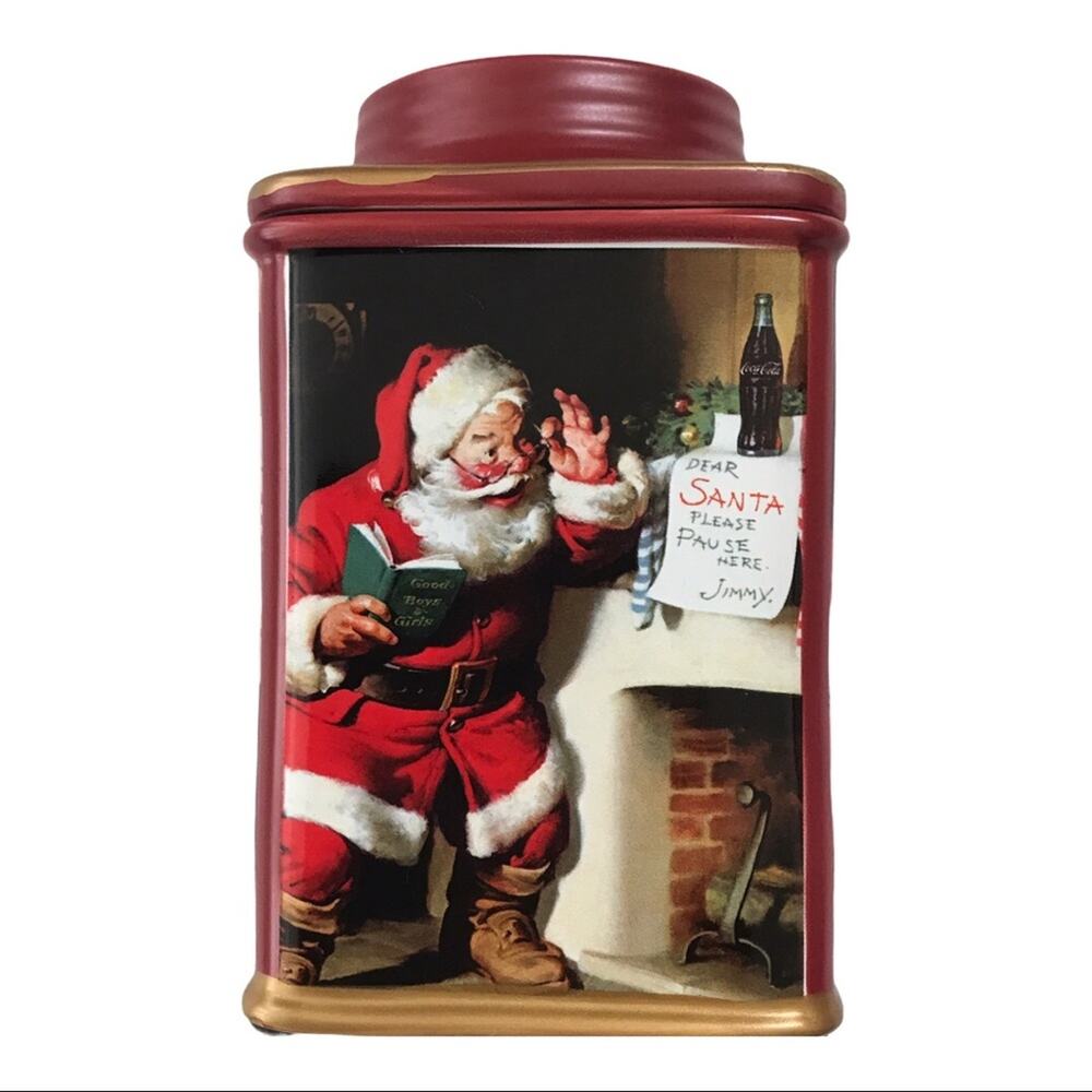 Sakura Santa Claus Coca Cola Ceramic Canister Holiday Portraits Stonewear